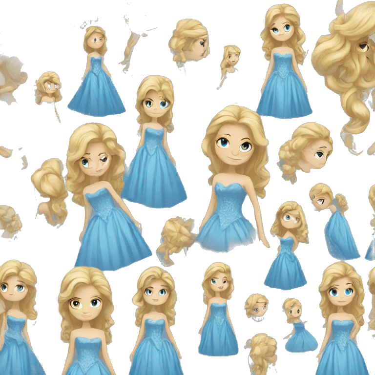 blond princess blue gown emoji