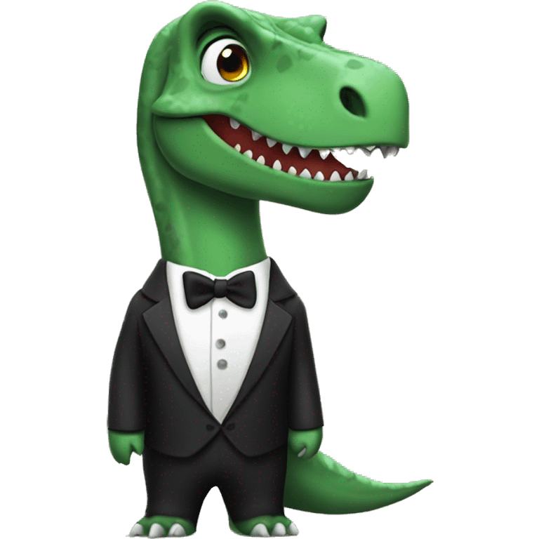 Dinosaur in a tux emoji