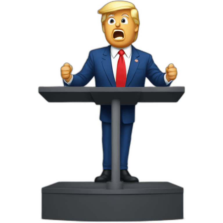 Donald Trump en train de faire un discours emoji