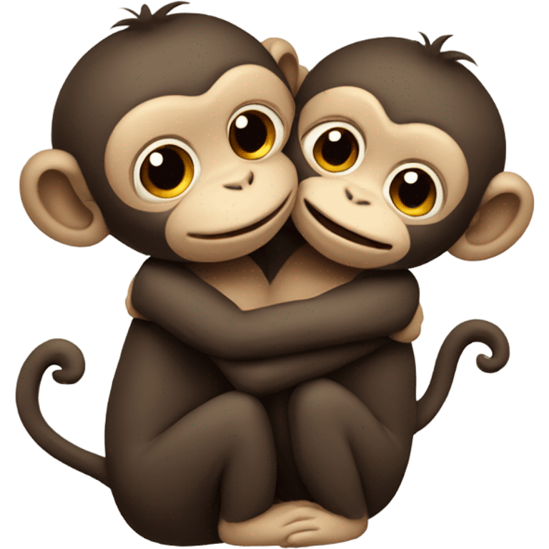 monkeys-hug-each-other emoji