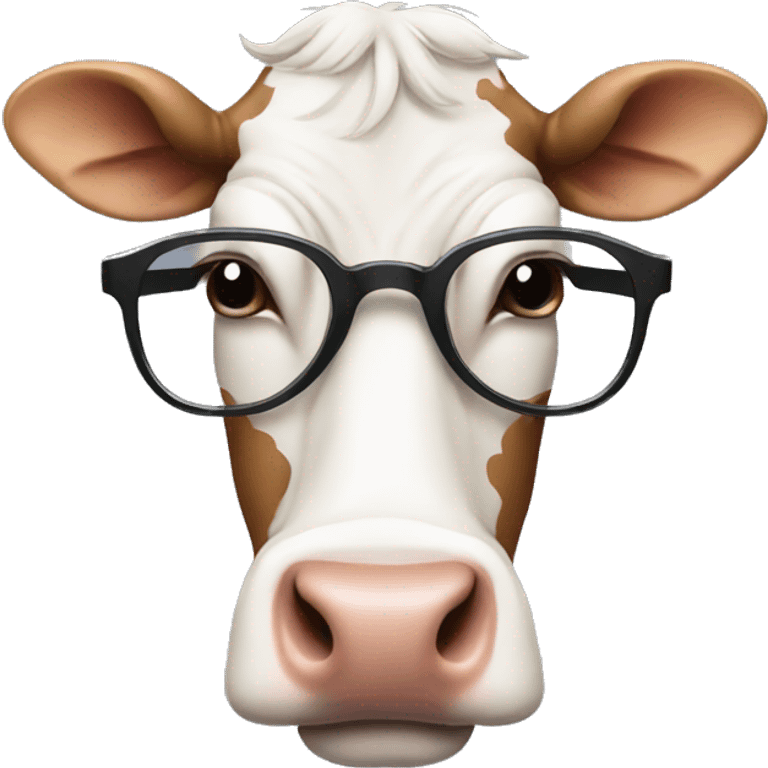 Cow wearing glasses  emoji