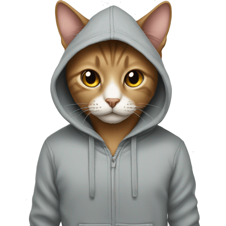 A cat wearing hoodie  emoji