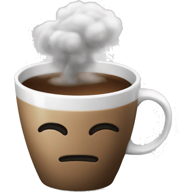 coffee, hot lattee with smog emoji