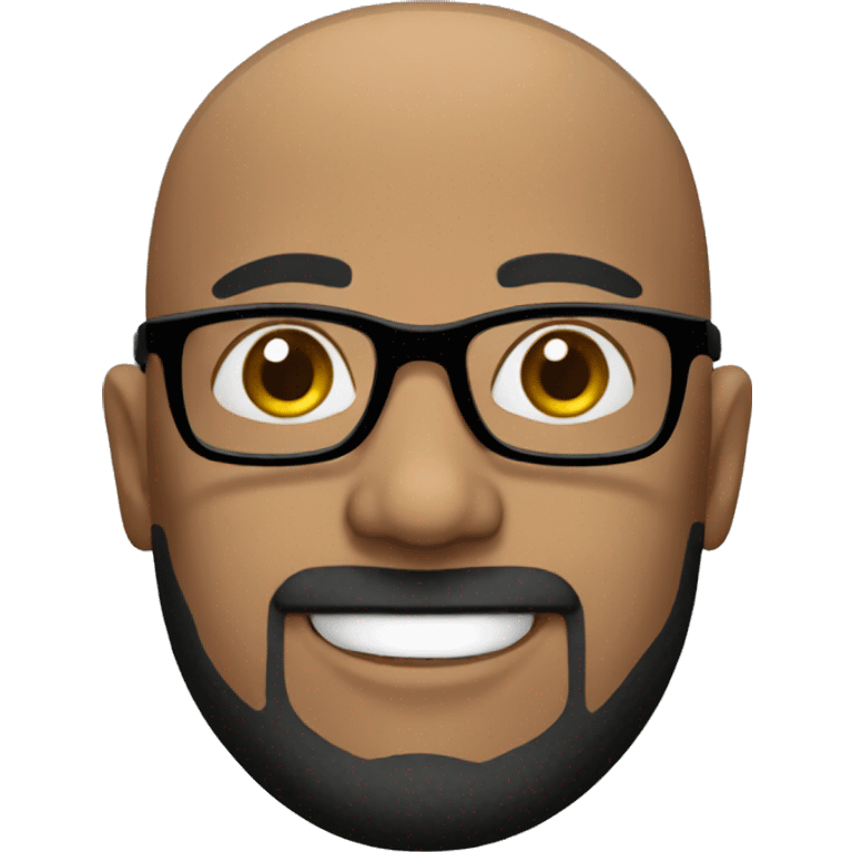 Bald guy with black hair with glasses emoji