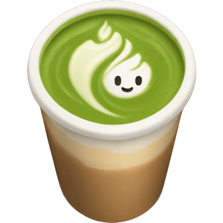 Matcha latte in a plastic cup  emoji