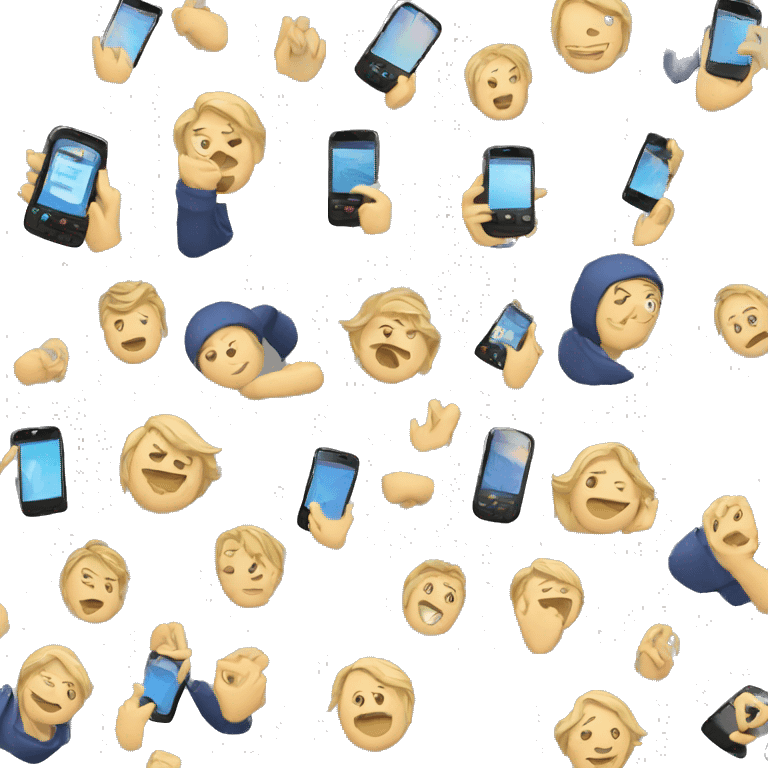  people with cell phones emoji