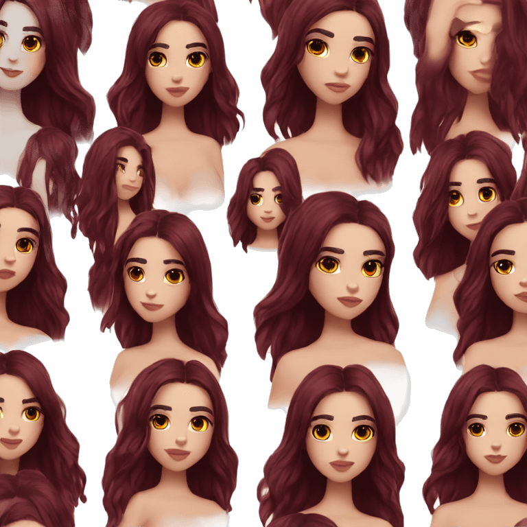 dua lipa with dark red long hair emoji