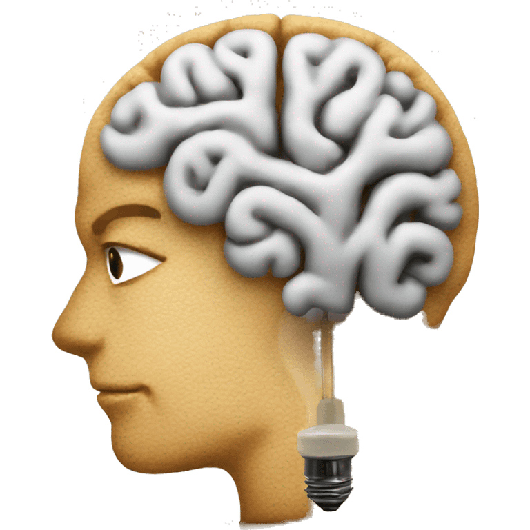 the human brain shaped idea lightbulb emoji