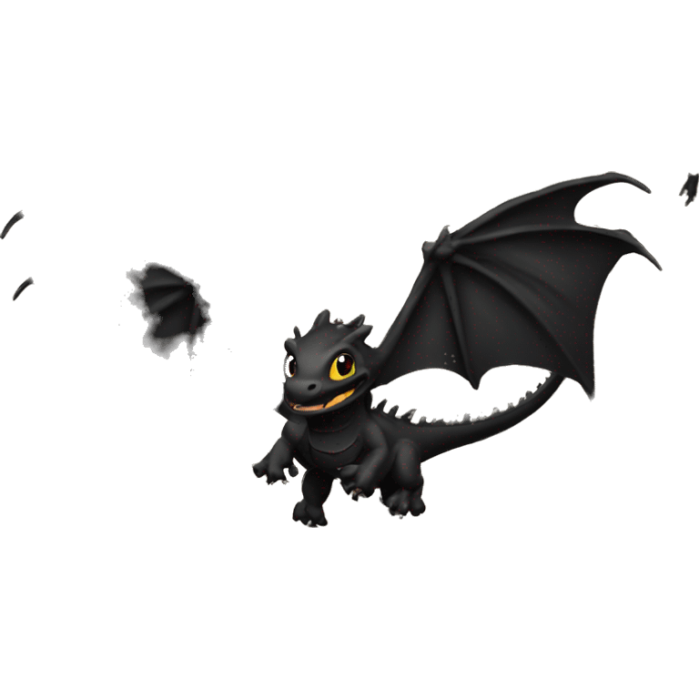 black dragons flying out of book emoji