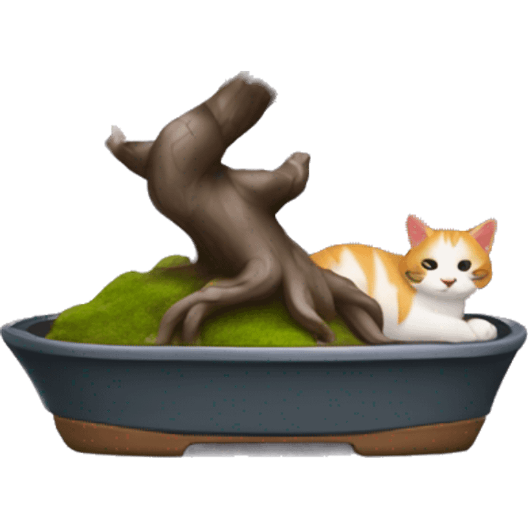 miniature bonsaï tree cherry blossoms cat emoji