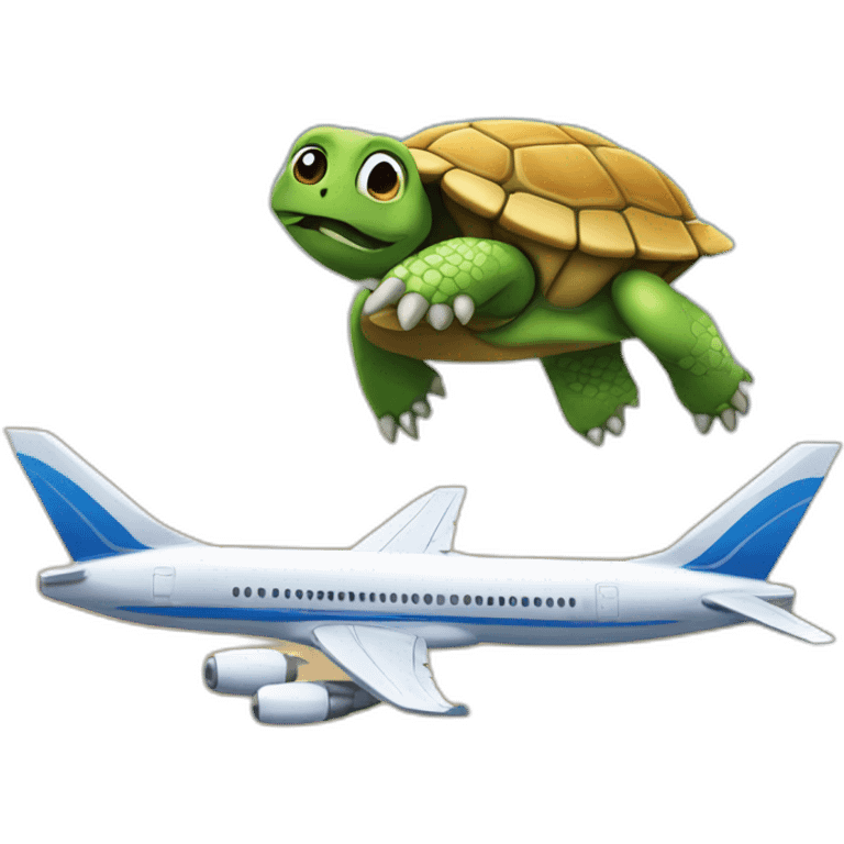 Tortue sur avion emoji