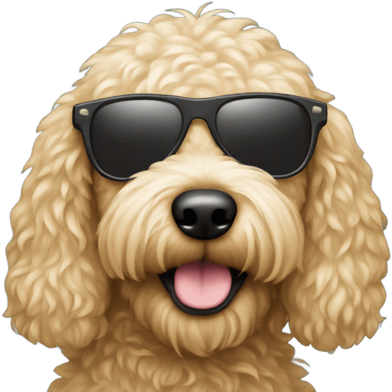 Female golden doodle with sunglasses  emoji