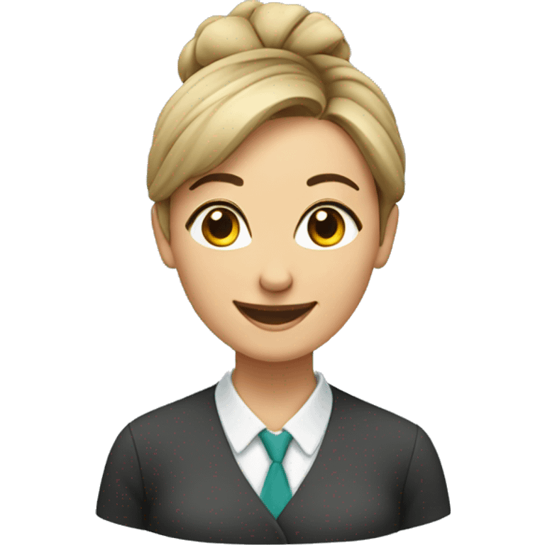 Happy female teacher with hair in a bun emoji