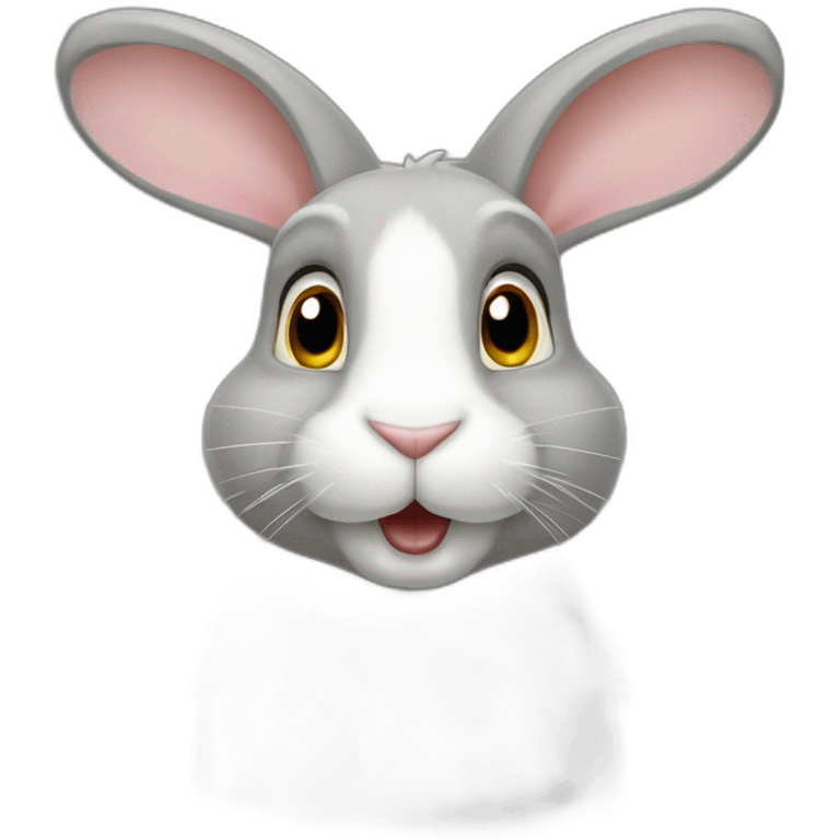 Lapin bélier gris claig emoji