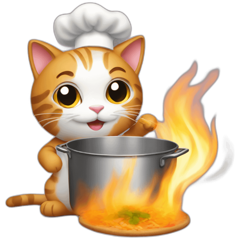 Cat cooking emoji