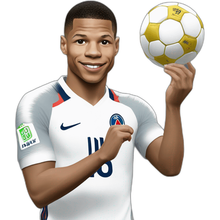 Mbappé with the ballon d’of emoji