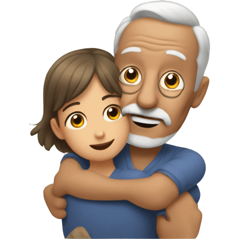 Grandpa huggings with little girl emoji