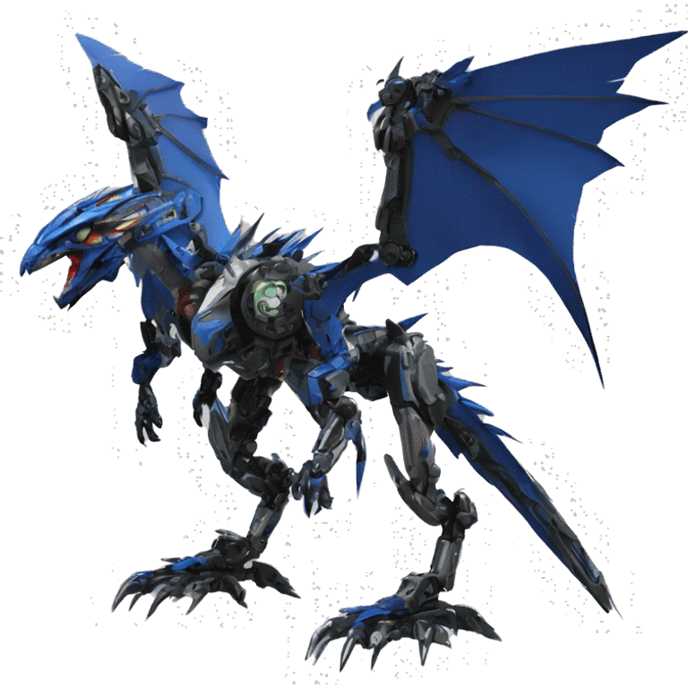 futuristic spiky raptor-dragon-Bionicle-mecha full body emoji