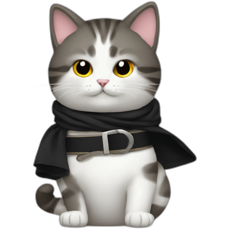 Cat have black belt in the hand  emoji