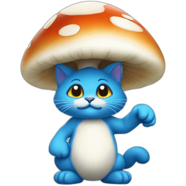 Blue Smurf Cat mushroom emoji