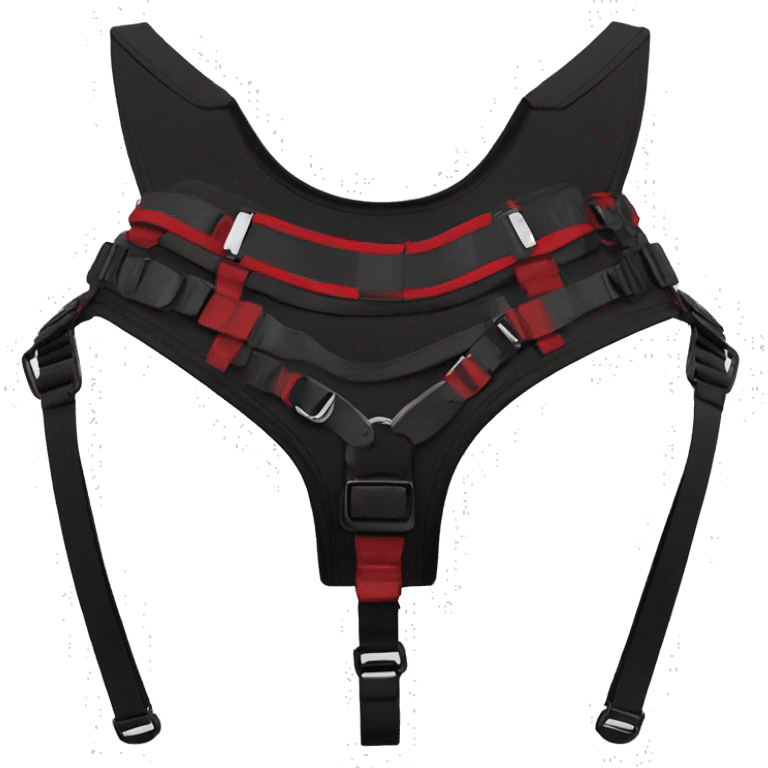 Edgy cool anthro black red cat warrior harness collar techwear emoji