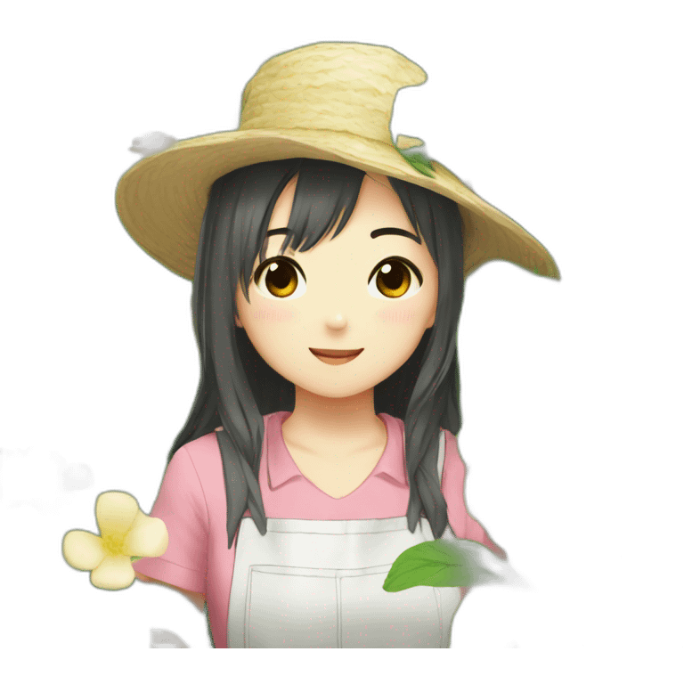 anime girl gardener Asian emoji