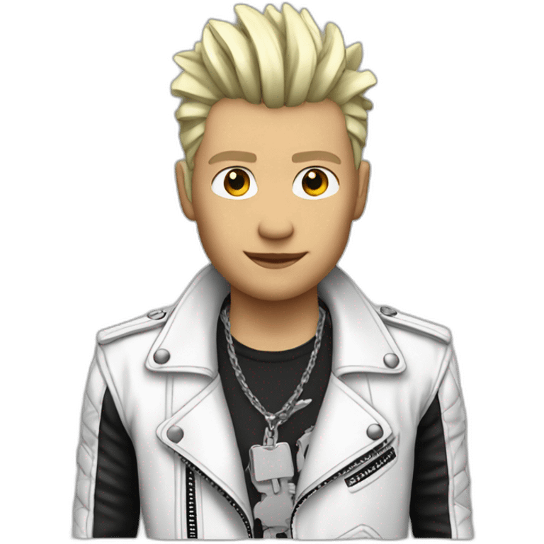 Punk male-white leather jacket emoji