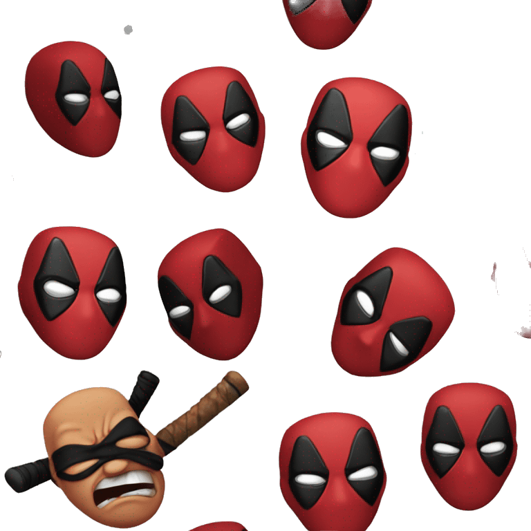 Deadpool with finger on the lips emoji