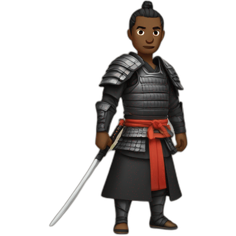 Black man that is a samurai emoji