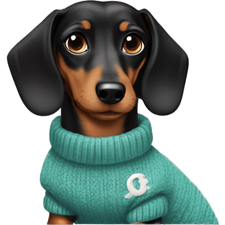 Dachshund wearing chanel Sweater  emoji