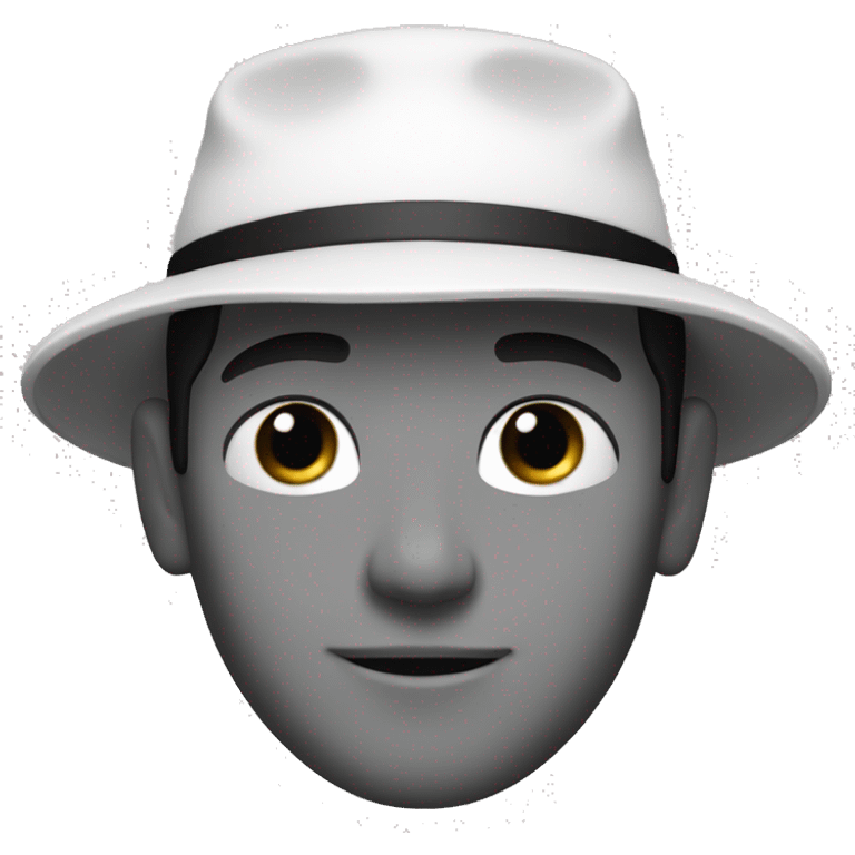 a white handsome person made in black and white wit black hair and a cap emoji