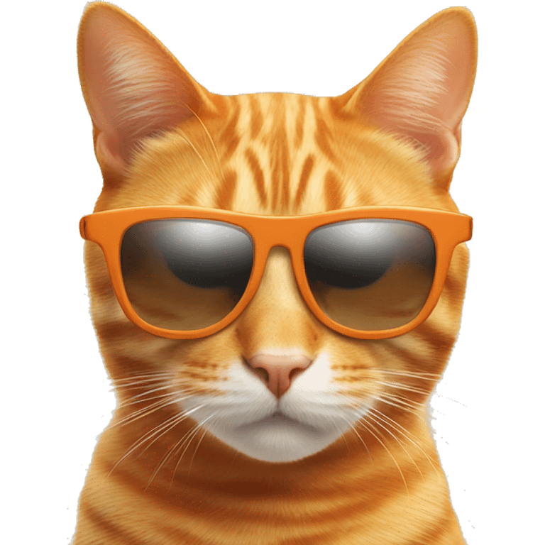 orange cat with sunglasses on beach emoji