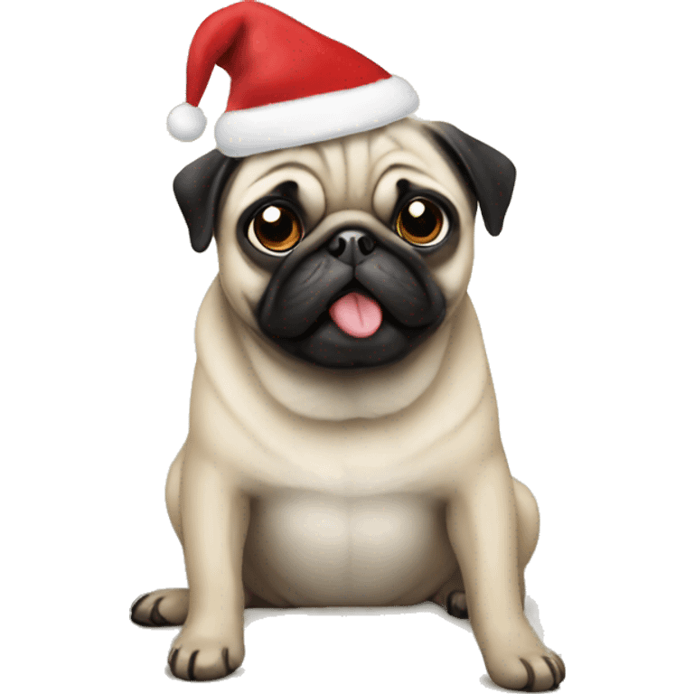 Emoji Christmas pug  emoji