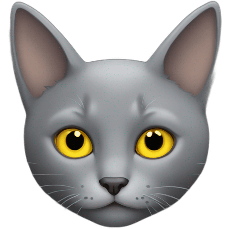 Grey-Cat-bat-yellow-eyes emoji