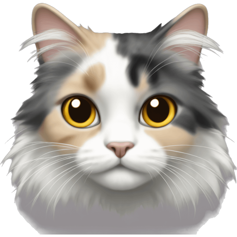 long haired dilute calico emoji