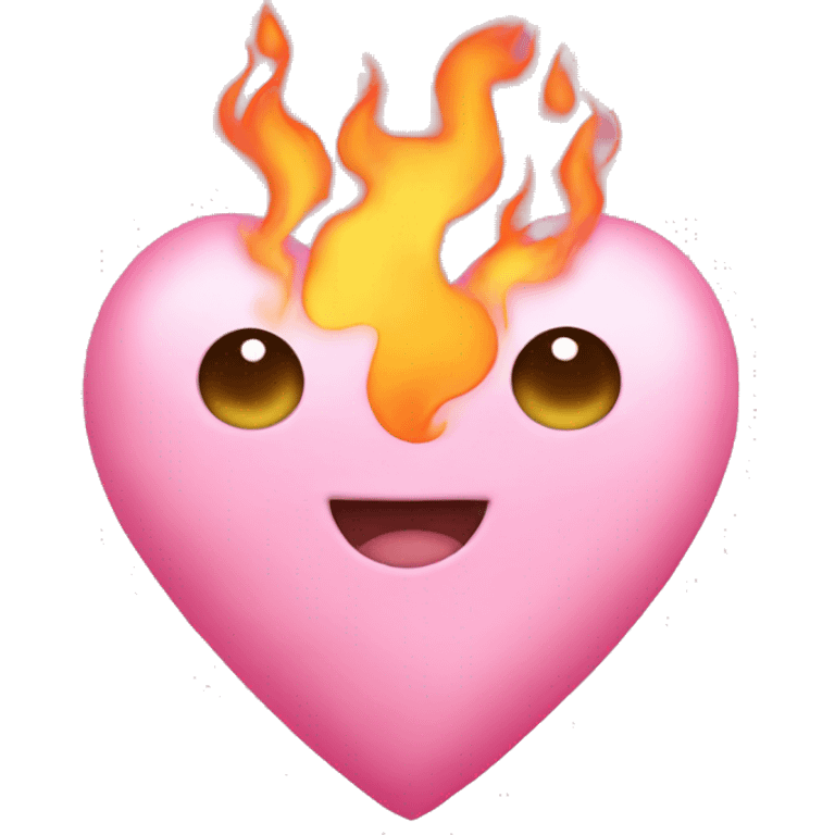 baby pink flaming heart  emoji