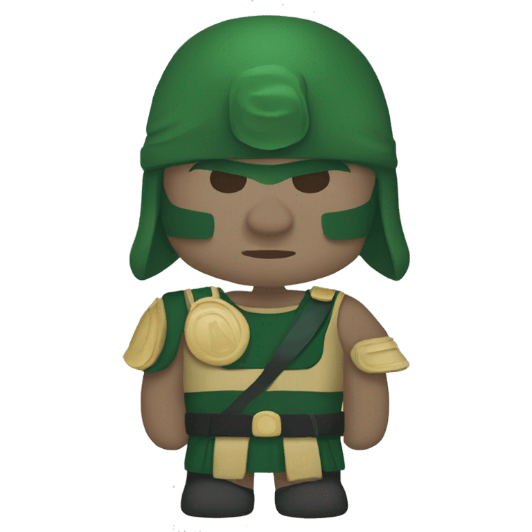 Spartan in green uniform emoji