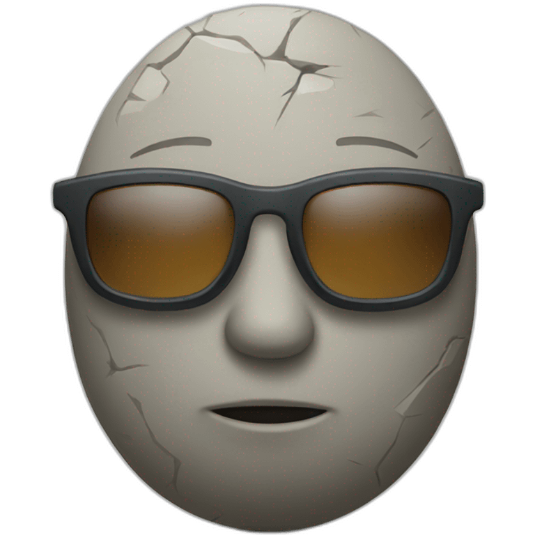 stone with glasses emoji