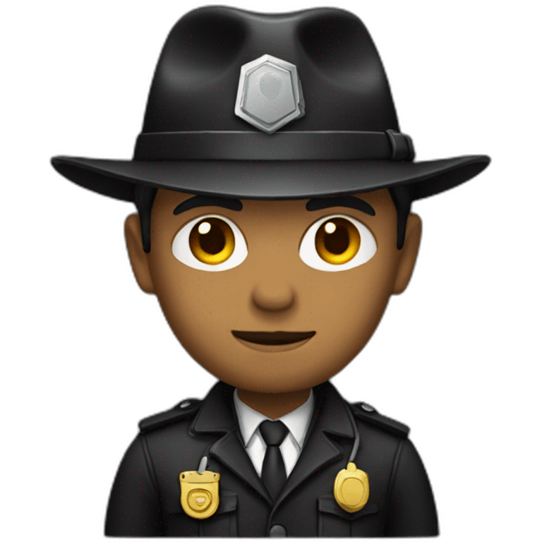 Detective wearing black outfit emoji