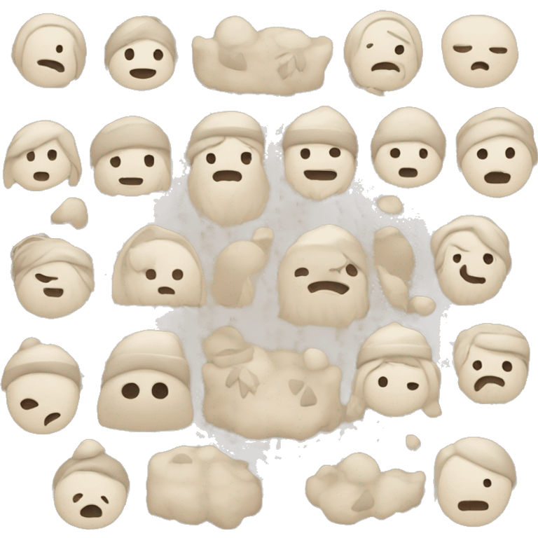 Winter Emojis in Beige  emoji