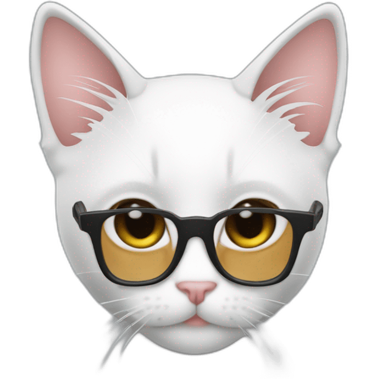 joven gafas piel blanca con laptop y gato rayado emoji