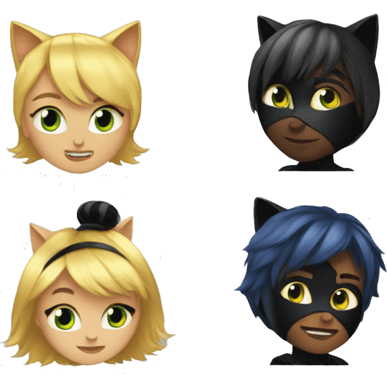 ladybug and cat noir emoji