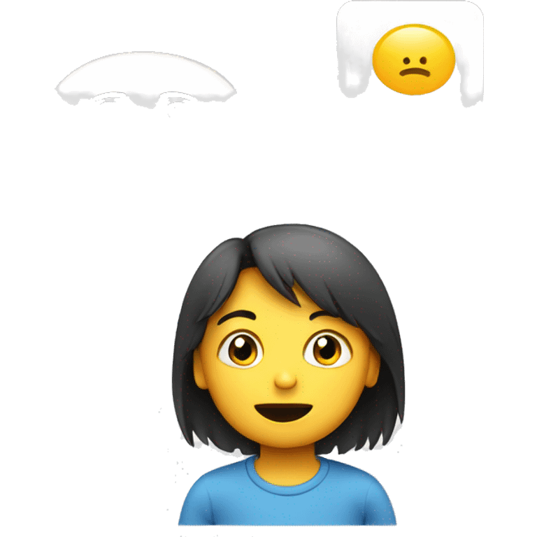 talking child with speech bubble near emoji