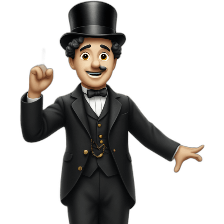 Charlie Chaplin Raising his arm emoji