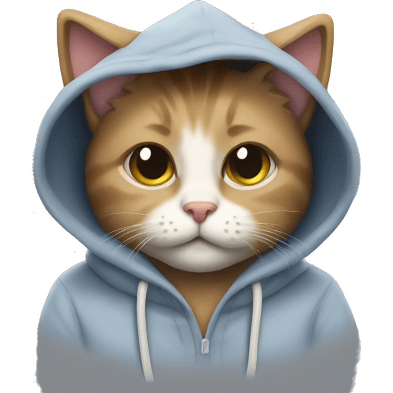 Cozy cat in a hoodie emoji