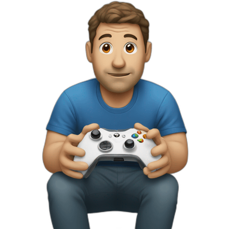 Man with big nose playing Xbox emoji