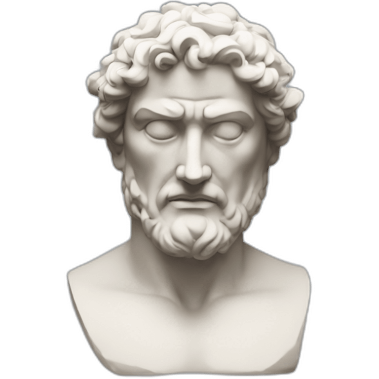 Stoic statue man without shoulders and neck emoji