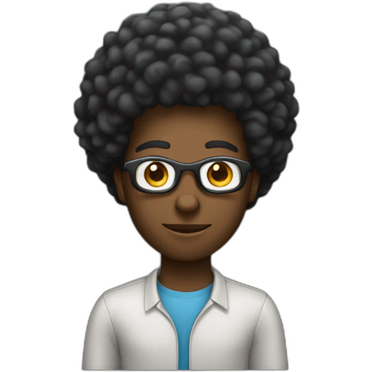 afro hair software developer emoji