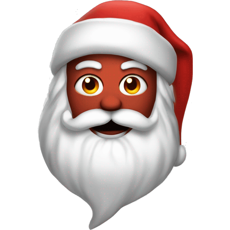 Santa wearing devil horns emoji