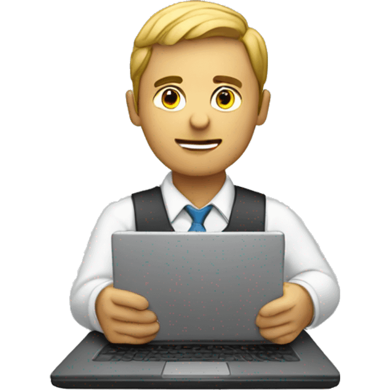 man with laptop and chart emoji